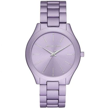 Michael Kors Oversized Slim Runway Lilac-tone Aluminum Watch - Purple