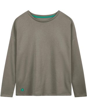 Lounge Organic Cotton Boxy Sweatshirt Taupe - Grey