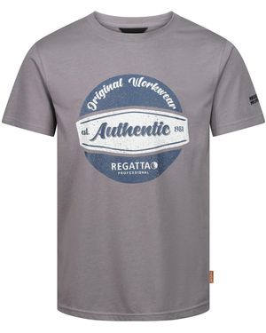 Regatta T-Shirt Cotton Rock Marl - Grey