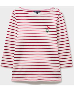 Crew Embroidered Ultimate Breton Cotton Top