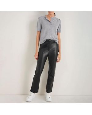 Wyse Josie Faux Leather Straight Leg Trousers - Black