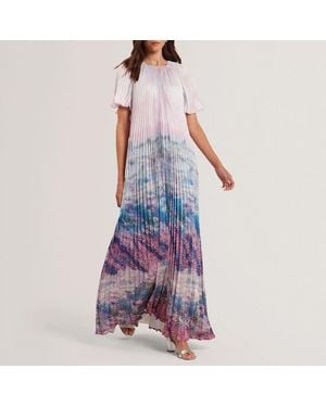 Ted Baker Deeliaa Short Sleeve Pleated Dress - Purple
