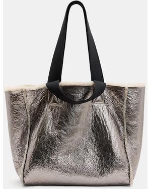 AllSaints Izzy Shearling Tote - Black