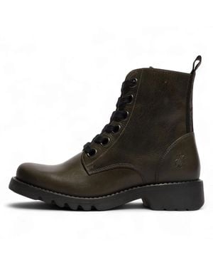 Fly London Ragi539 Casual Rug Leather Lace-Up Ankle Boots - Black