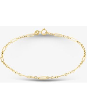 T.H.Baker 9Ct 7.5 Inch Fine Oval Link Chain Bracelet Gb514 - Metallic