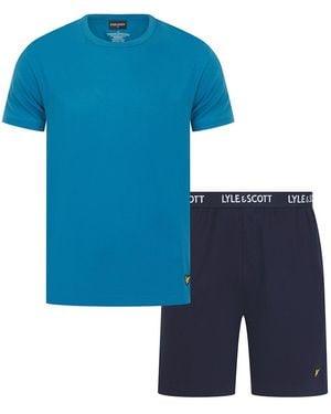 Lyle & Scott Charlie Sapphire/Peacoat Loungewear Set - Blue