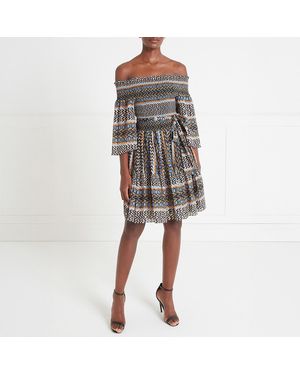 Temperley London Gia Off Shoulder Mini Dress - Black