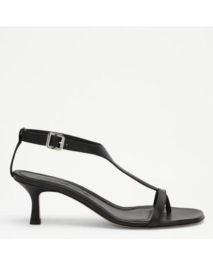 Russell & Bromley Edgebold T-Bar Heeled Sandal - Black