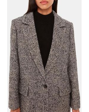Whistles Multi Noa Herringbone Wool Blend Blazer - Grey