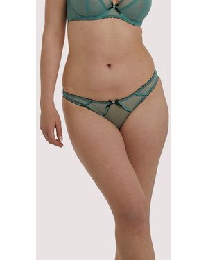 Deja Day Grace Mesh Net Moss And Brazilian Brief - Green