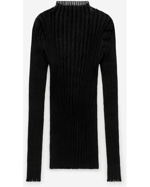 ARKET Sheer Ribbed Top - Black