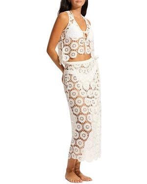 Seafolly Secret Garden Maxi Wrap Skirt - Metallic