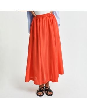 GANT Deep Habotai Silk Skirt - Red
