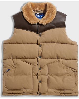 Penfield Camel Rockwool Fur Trim Gilet - Brown