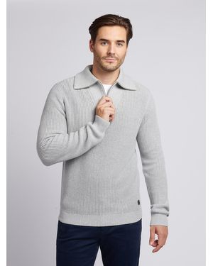 U.S. POLO ASSN. U. Polo Assn. Half Cardigan Stitch Knit Sweatshirt - Grey