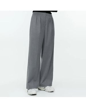 ARKET Flannel Wide Leg Trousers - Grey