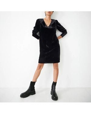 Hush Velvet Mini Dress - Black