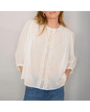 Wyse Ivory Sofie Cotton Blouse - White
