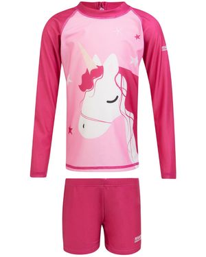 Regatta Rash Guard Luna The Unicorn Recycled Polyester Sweet - Red