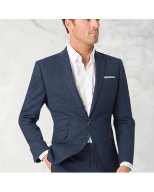 Brook Taverner Tailored Fit Constable Linen Blend Suit Jacket - Blue