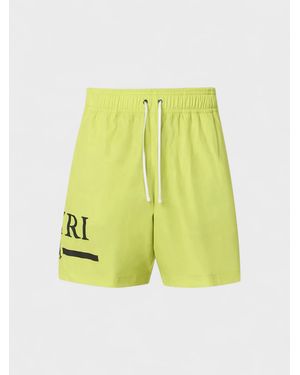 Amiri Ma Bar Logo Swimtrunk Lime - Yellow