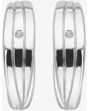 Hot Diamonds Sterling Diamond Trio Huggie Hoop Earrings De840 - White