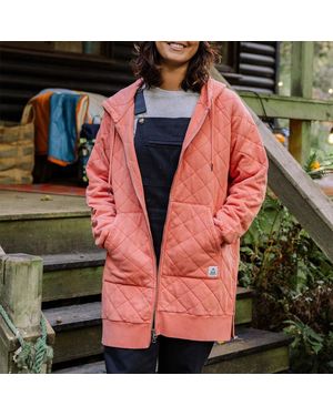 Passenger Getaway Quilted Full Zip Cotton Hoodie - Orange