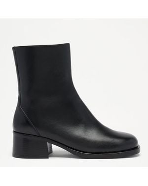 Russell & Bromley Bowland Clean Block Heel Ankle Boot - Black