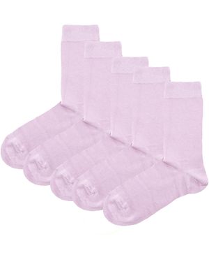 Jemsox 5 Pack Luxury Pure Socks - Purple