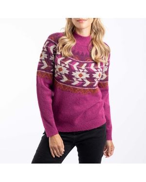 Weird Fish Arelia Ikat Knitted Jumper - Pink
