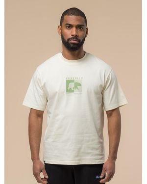 Penfield Off Stripe Bear Graphic Cotton T-Shirt - Natural