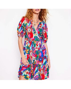 Boden Piper Pop Blossom Jersey Mini Dress - Blue