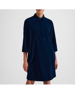 Hobbs Velvet Marciella Dress - Blue