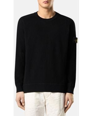 Stone Island Organic Cotton Knitted Jumper - Black