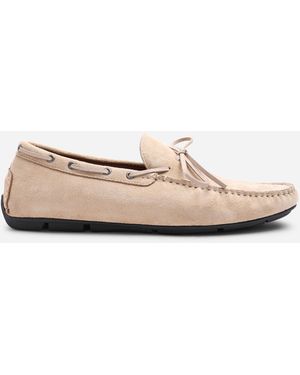 Where's That From Carter Suede Slip On Lace Detail Loafer - Natural