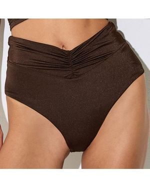 Reiss Maisie High Waisted Ruched Bottoms - Black