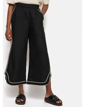 Jigsaw Scalloped Embroidery Trousers - Black