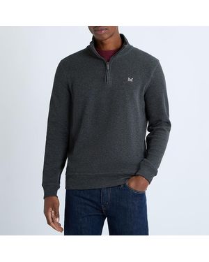 Crew Charcoal French Rib 1/2 Zip Sweatshirt - Grey