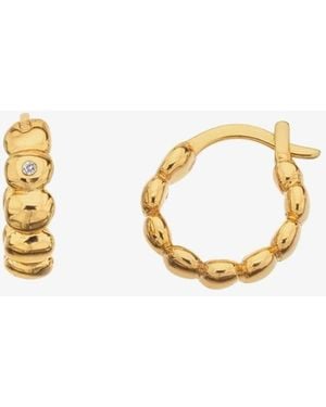 Hot Diamonds 18Ct Plated Beach Diamond Hoop Earrings De659 - Metallic