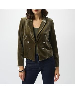 Joseph Ribkoff Khaki Velvet Fitted Blazer - Black