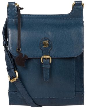 Conkca 'Sasha' Snorkel Leather Cross Body Bag - Blue