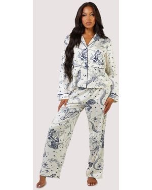 Wolf & Whistle Celestial Long Sleeved Pyjama Set - Multicolour