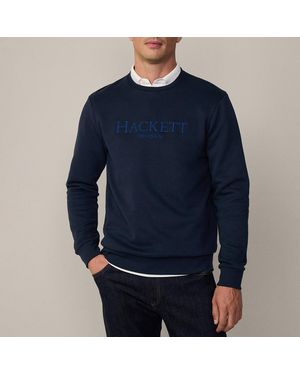 Hackett Embroidered Cotton Blend Sweatshirt - Blue