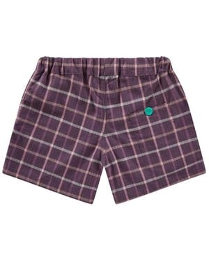Lounge Organic Brushed Cotton Lounge Shorts Sunda Tiger - Purple