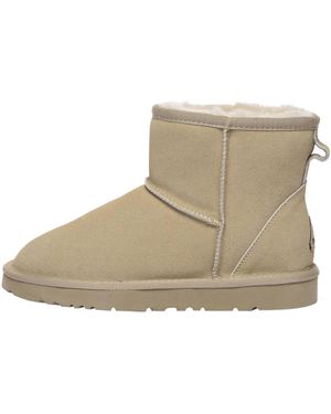 EVER AU Ostrich Leather Short Boots - Natural