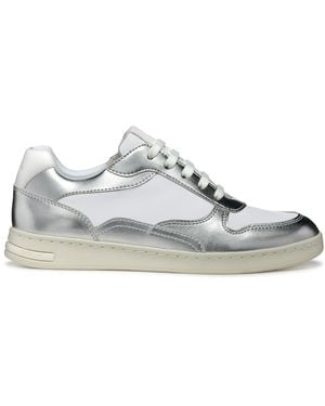 Geox Leather Jaysen Trainer - Grey