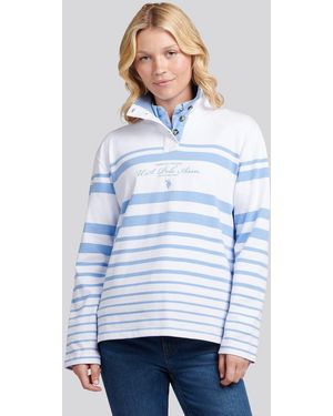 U.S. POLO ASSN. Premium Graphic Stripe Cotton Sweatshirt - White