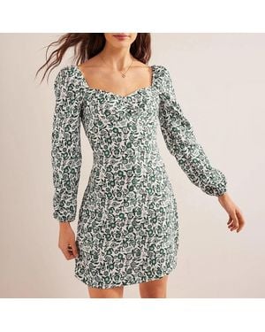 Boden Linen Shift Dress - Grey
