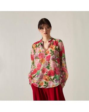 James Lakeland Botanical Floral Print Blouse - Red