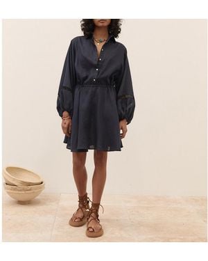 BOTEH Collar Dress - Blue
